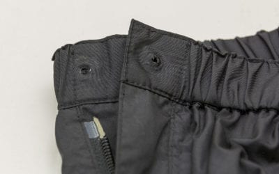 How to replace a defective snap fastener on a pair of rain pants.